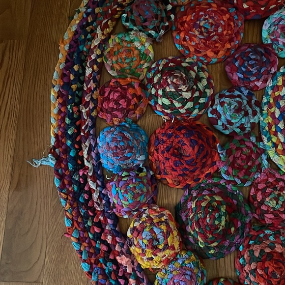 Large 47” Colorful Round Rag Rug - Good Condition - Picture 6 of 11